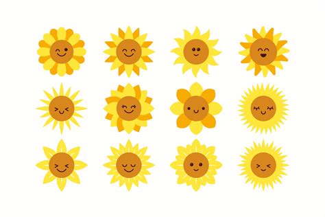 Cute Sunflower Emoji Clipart - Dreamstale