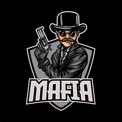 Premium Vector | Mafia with gun logo illustration