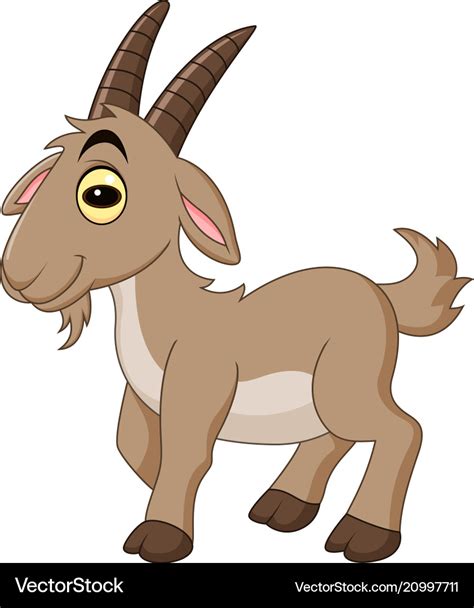 Cartoon goat isolated on white background Vector Image