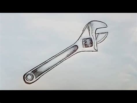 how to draw wrench step by step - YouTube