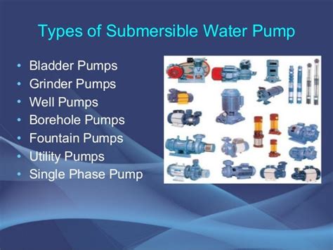 Submersible Water Pump Types And Specifications