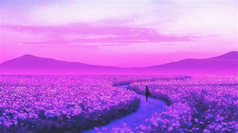 Flower, Field, Lavender, Landscape, Scenery, Digital Art, 4K, #6.2499 ...