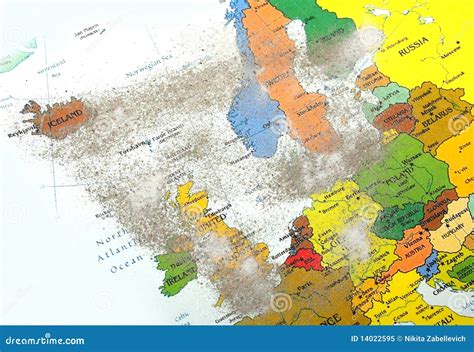 Europe Map With Volcano Dust Royalty Free Stock Photo - Image: 14022595