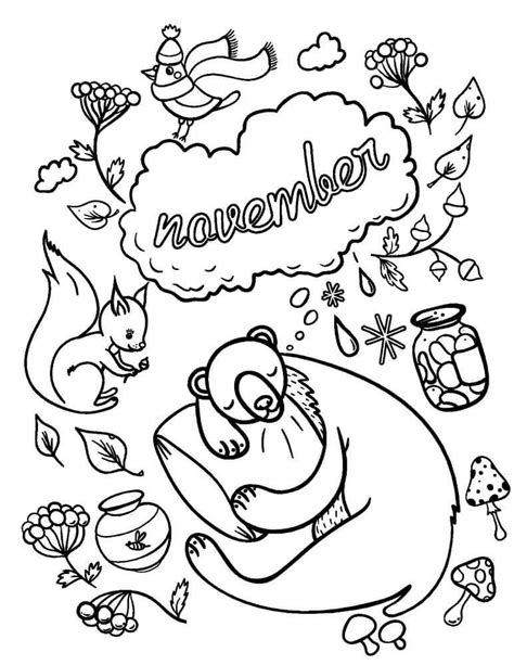 November Coloring Printables Coloring Pages