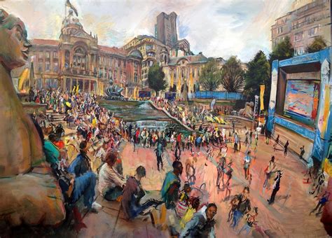 Year of the Boat: Oil Painting 35 - Birmingham watches the Olympics