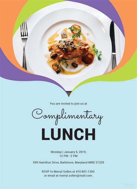 Free Complimentary Lunch Invitation Template in MS Word, Publisher, Illustrator, Pages,Photoshop ...