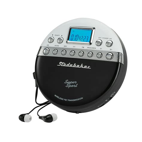 Studebaker SB3705BW Super Sport Portable CD Player Plays CDs Wirelessly through your Car Radio ...