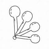 Set Of Measuring Spoons Doodle Style Flat Vector Outline For Coloring  sketch template