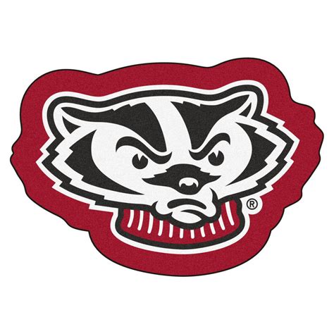 University of Wisconsin Mascot Mat - "Badger" Logo - Floor Rug - Area Rug