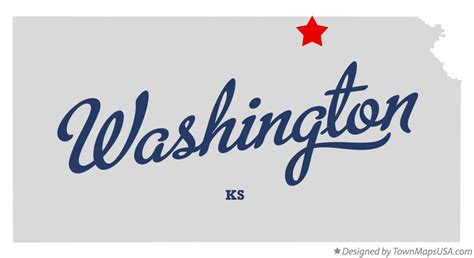 Map of Washington, Washington County, KS, Kansas