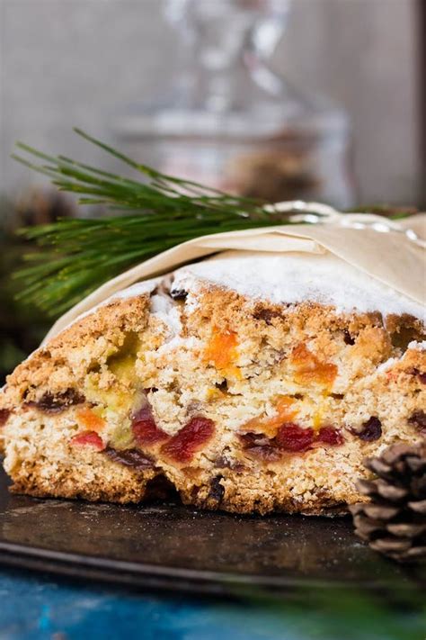 Traditional Christmas Stollen with Dried Fruit and Candied Fruits Stock ...