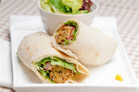 Falafel Pita Bread Roll Wrap Sandwich - Stock Photos | Motion Array