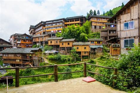 Traditional Chinese Village Wooden Houses Stock Photo - Image of cloud, empty: 35392176