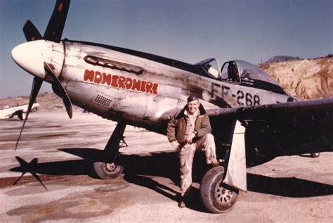 Capt 'Rock' Brett of the 39th FIS and his F-51D # FF-286 at K-10 airfield S. Korea during 1951 ...