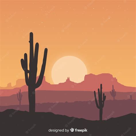 Free Vector | Landscape desert background