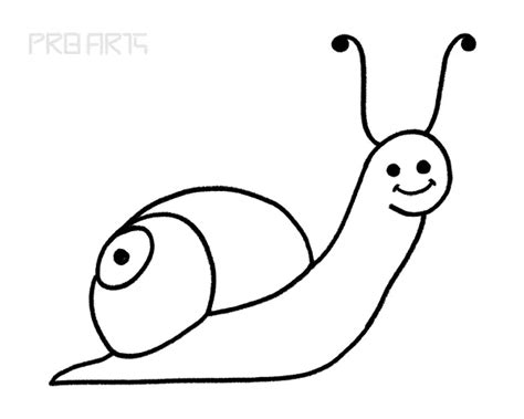 Snail Drawing Easy Step by Step - PRB ARTS