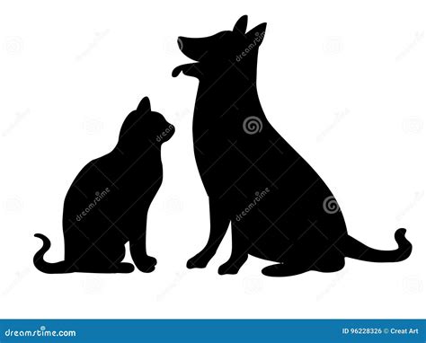 Cat Dog Silhouette Stock Illustrations – 42,139 Cat Dog Silhouette ...