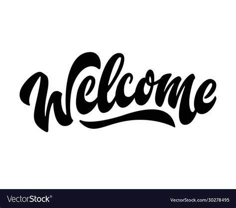 Welcome hand drawn lettering phrase brush Vector Image