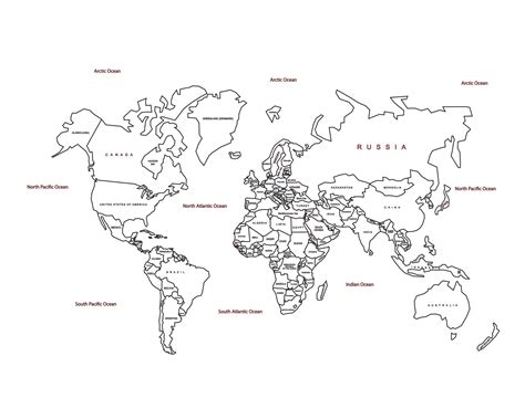 Laser Cut World Map With Country Names Free Vector cdr Download - 3axis.co