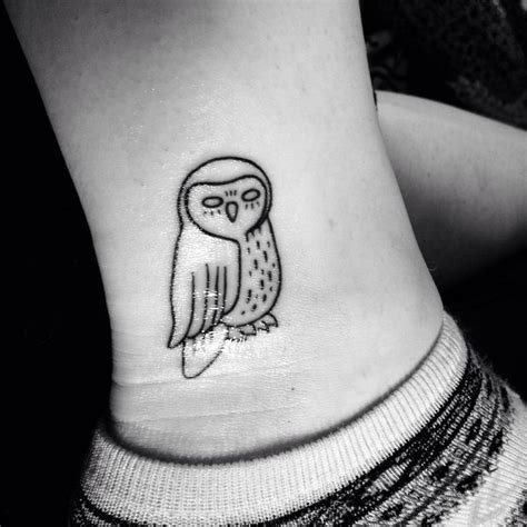 Owl tattoo on the ankle. | Ankle tattoo, Small tattoos, Tattoos