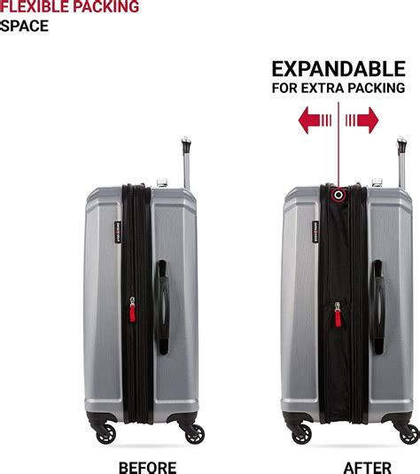 3750 Hardside Expandable Luggage with Spinner Wheels, Silver, Checked ...