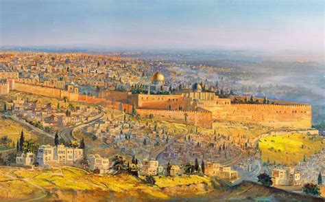 Painting: Jerusalem a city on seven Hills | Jerusalem, Gold art painting, Jewish art