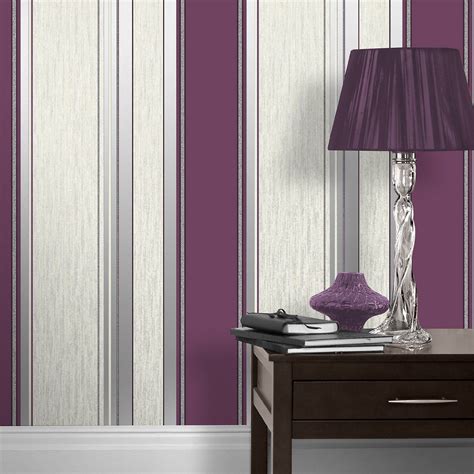 Stripe Wallpaper Striped Stripey Glitter Effect Vinyl Textured Synergy | eBay