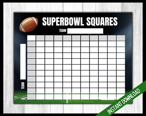 Super Bowl LVI 2022 Squares Game Super Bowl Party Games - Etsy