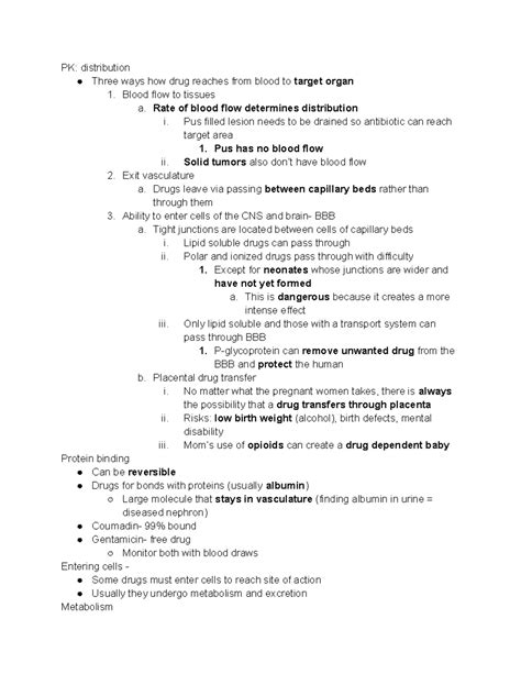 pharmacokinetics and pharmacodynamics - PK: distribution Three ways how ...