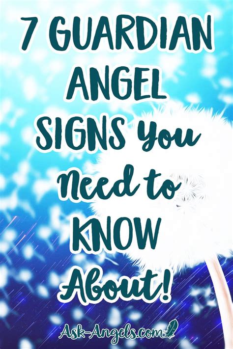 7 Guardian Angel Signs You Need to Know About! Ask-Angels.com | Angel signs, Angel guidance ...