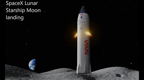 SpaceX Lunar starship landing on Moon for NASA artemis program - YouTube