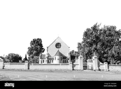 Jagersfontein, South Africa - Feb 21, 2022: A street scene, with the ...