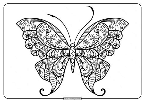 Printable Butterfly Mandala PDF Coloring Pages 47 | Butterfly coloring ...