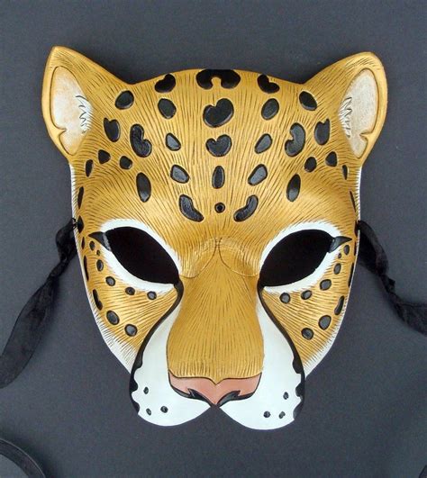 Golden Jaguar Leather Mask by Merimask