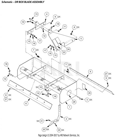 DR Power 3PT Box Blade Parts Diagram for 3PT Box Blade Assembly