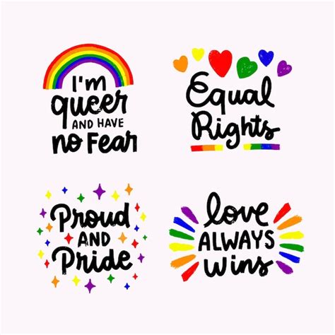 Free Vector | Hand drawn pride day badge collection