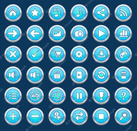 Premium Vector | Blue button set