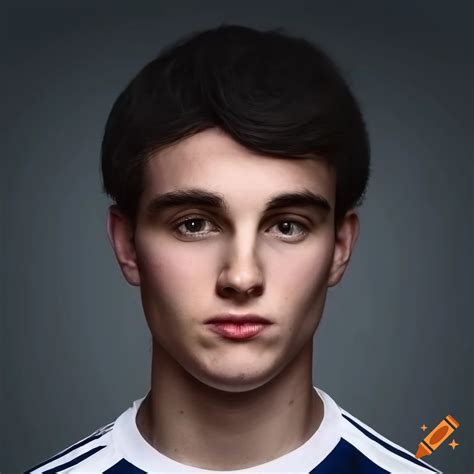 Headshot of a young british professional soccer player on Craiyon