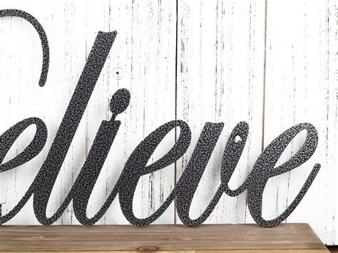 Believe Metal Sign, Metal Wall Art, Christmas Decor, Metal Wall Decor, Christmas Gift, Family ...