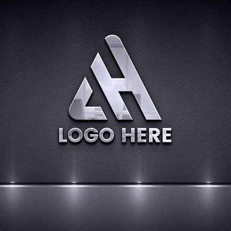 Free Metallic Logo Mockup On Dark Wall PSD » CSS Author