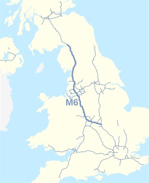 Image: M6 motorway (Great Britain) map