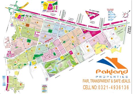 DHA LAHORE MAP ALL PHASES - PAKLAND PROPERTIES (REGISTERED)