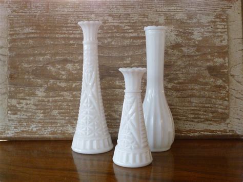 Vintage Milk Glass Bud Vases