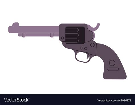 Pistol hand gun revolver cowboy drawing Royalty Free Vector