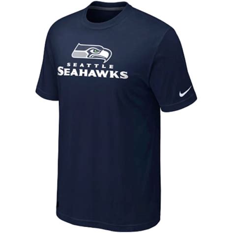 Nike Seattle Seahawks Authentic Logo T-Shirt - Navy Blue - NFLShop.com