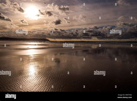 Woolacombe beach sunset Stock Photo - Alamy