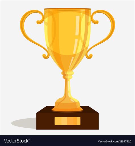 Gold trophy cup Royalty Free Vector Image - VectorStock