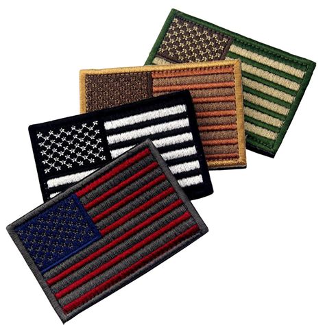 4 USA Multi-colored Tactical Gear American Flag Velcro Patches Badges – EMBIRD