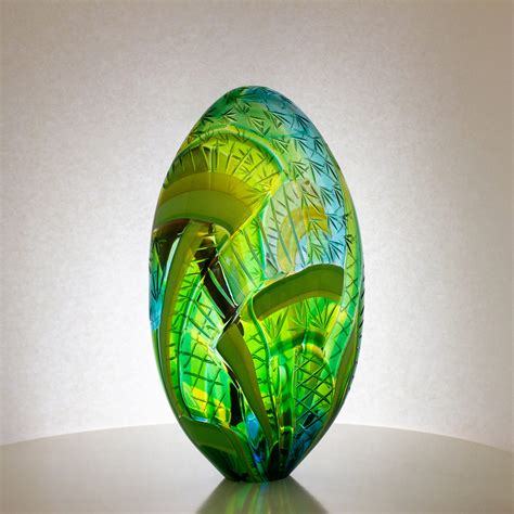 Footprints - Sculptural Artglass Egg - Studio Jeffrey P'an