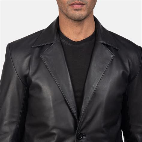 Men's Daron Black Leather Blazer